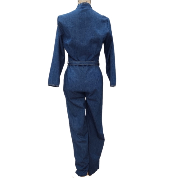 70s Vintage Fredricks Of Hollywood Disco Denim Jumpsuit Womens Small - Picture 3 of 6